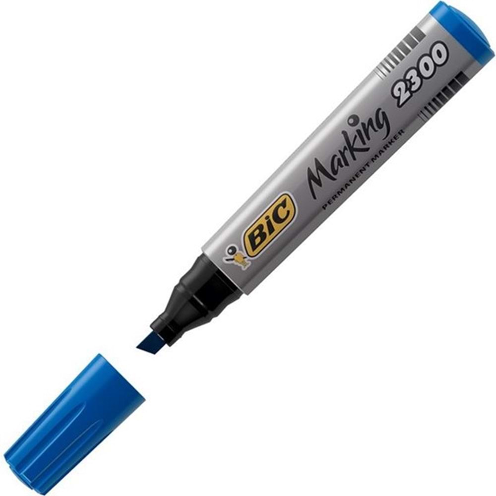 Bic Marking 2300 Kesik Uçlu Mavi Permanent Marker