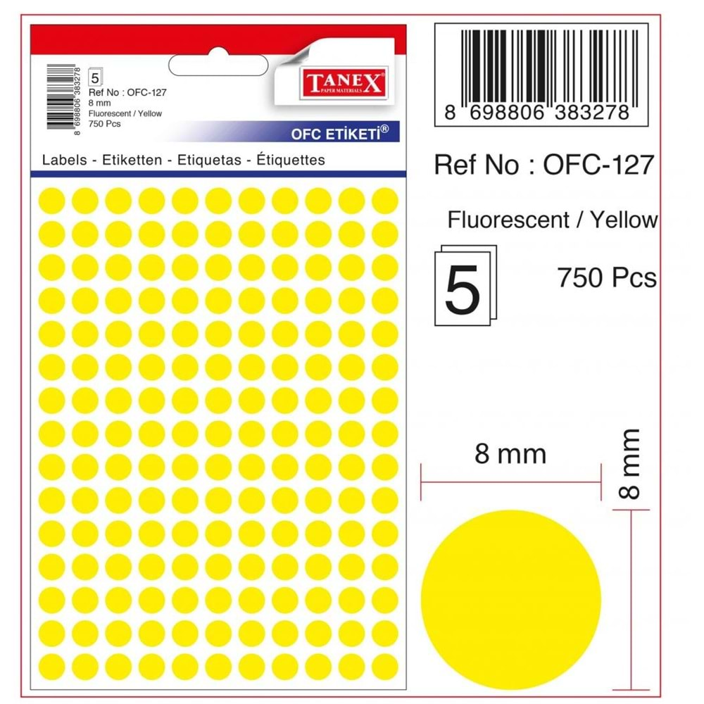 Etıket Beyaz Tanex Ofc-127