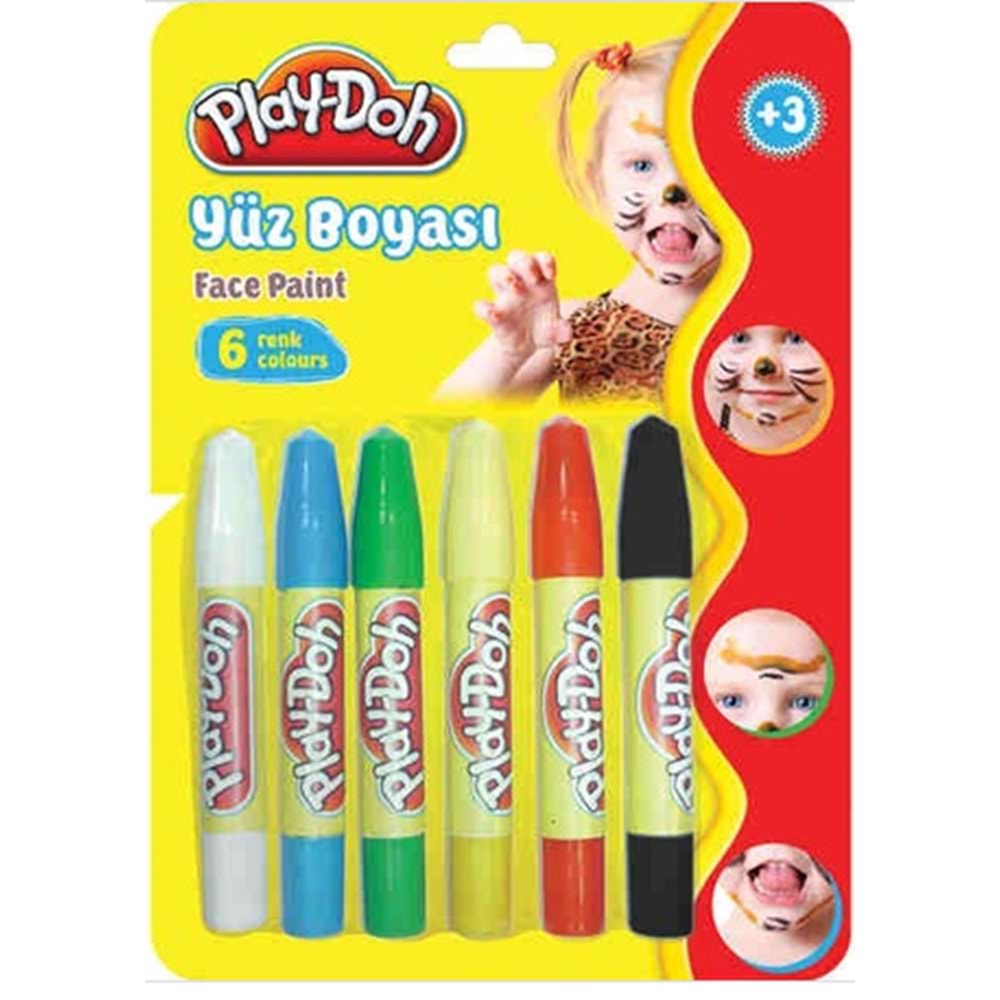 Play-Doh 6 Renk Yüz Boyası