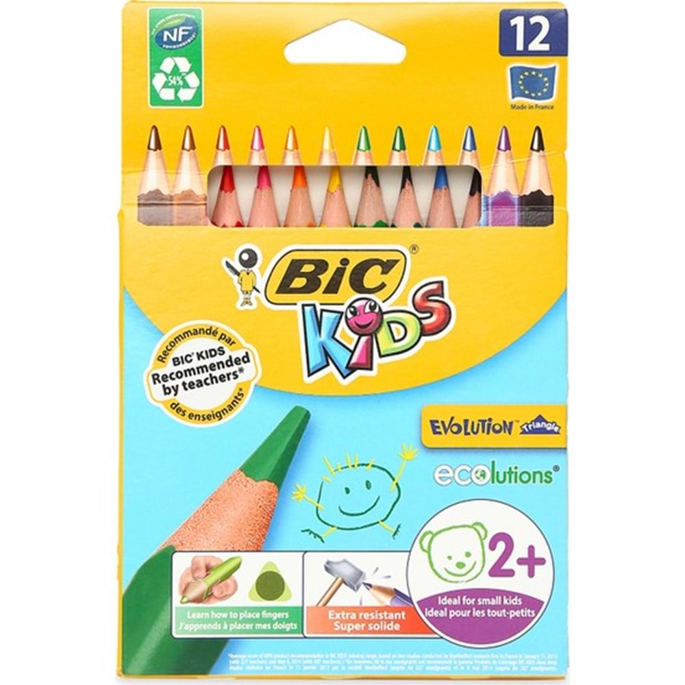 Bic Evolution Üçgen Jumbo Boya Kalemi 12'li Kutu