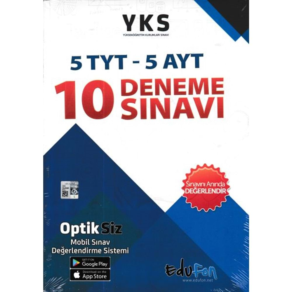 Edufon YKS 10 Deneme Sınavı 5 TYT 5 AYT