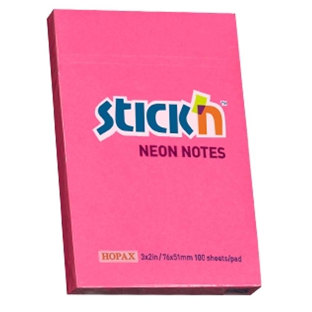 Neon Pembe 100 Yaprak Yapışkanlı Not Kağıdı