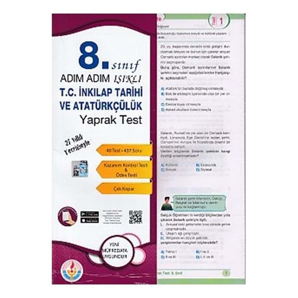 Adım Adım Işıklı 8. Sınıf T.C İnkılap Tarihi ve Atatürkçülük Yap. Test