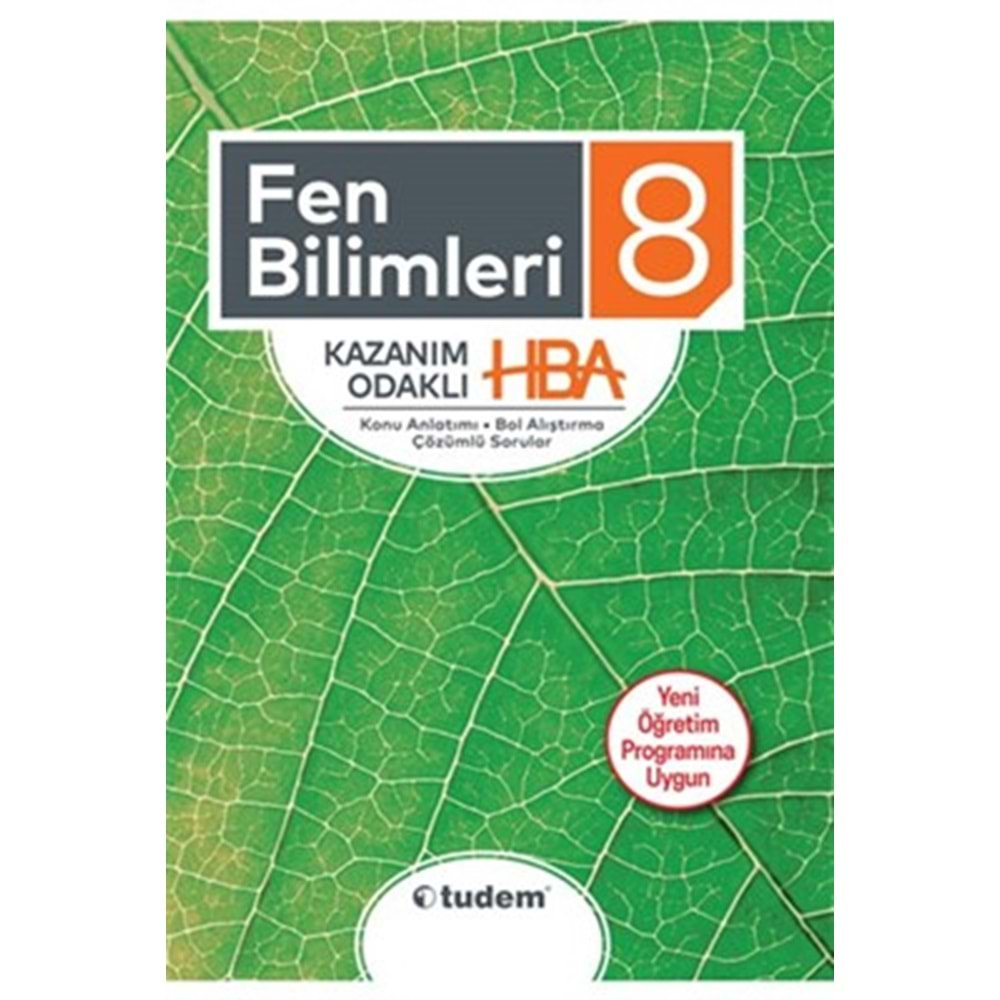 8. Sınıf Fen Bilimleri Kazanım Odaklı HBA Tudem Yayınları