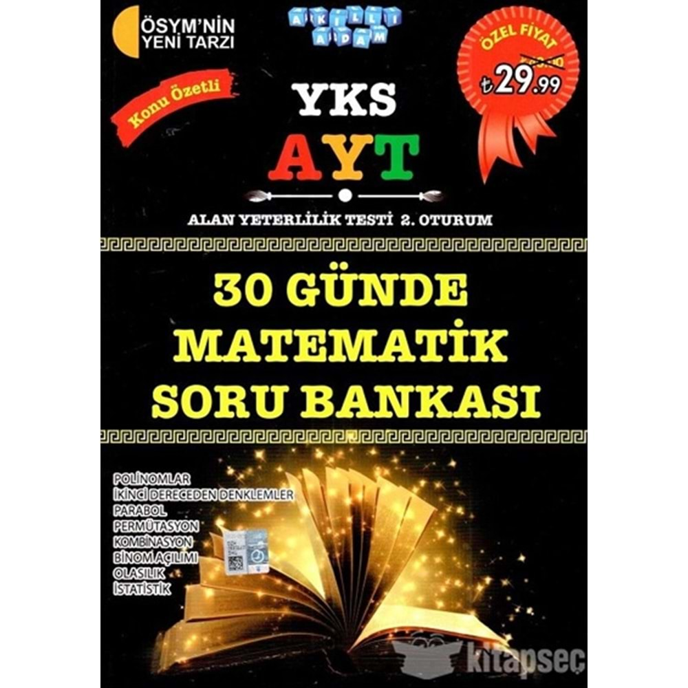 Akıllı Adam YKS-AYT 30 Günde Matematik Konu Özetli S.B