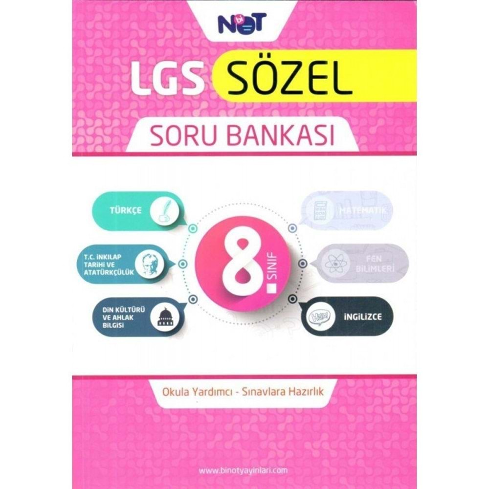 Binot Yayınları 8. Sınıf LGS Tüm Dersler Sözel Soru Bankası