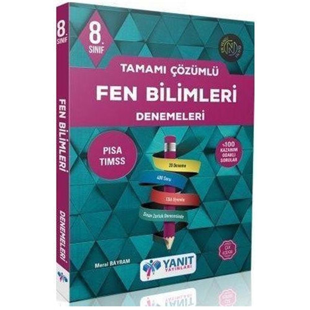 Yanıt Yayınları 8.Sınıf Fen Bilimleri Tamamı Çözümlü Denemeleri