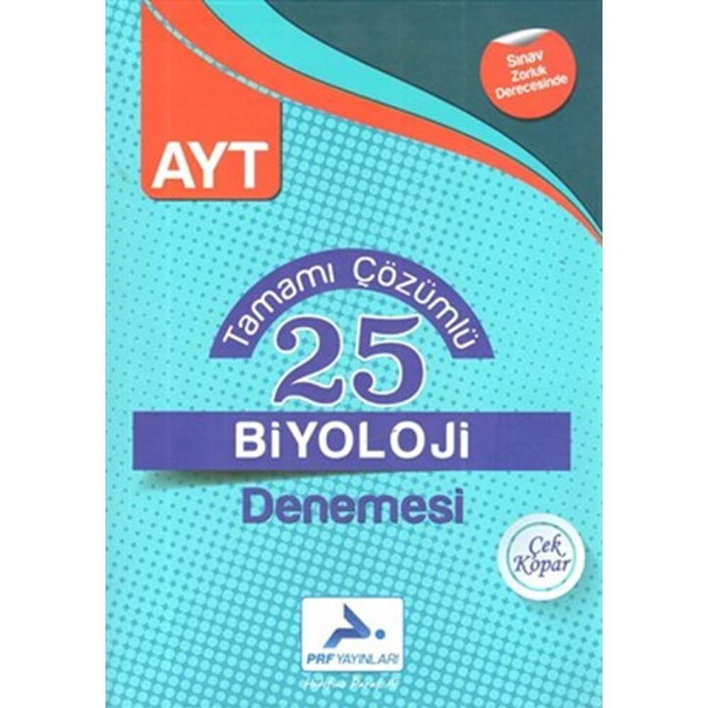 Prf AYT Biyoloji Tamamı Çözümlü 25 Denemesi