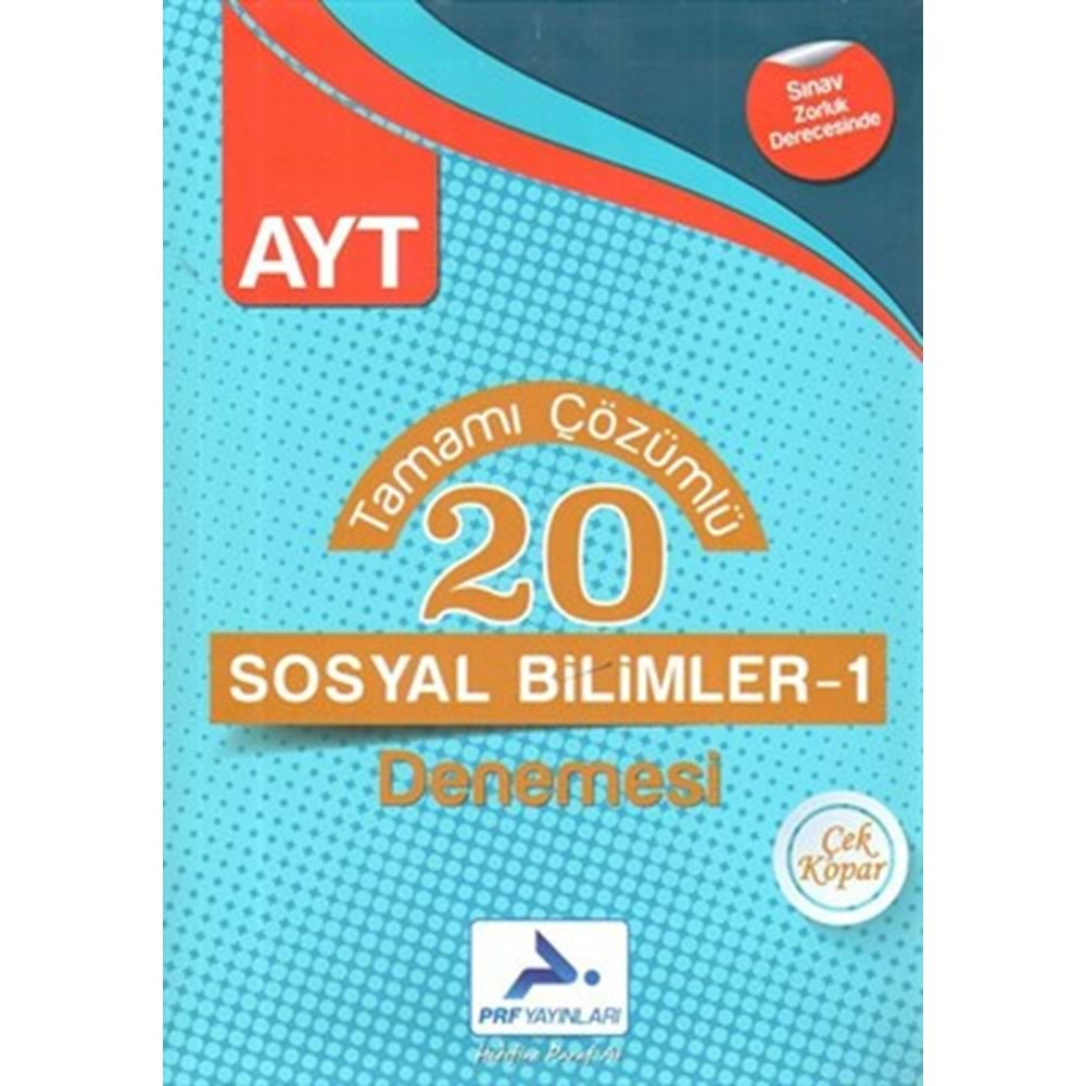 Prf AYT Sosyal Bilimler 1 Tamamı Çözümlü 20 Denemesi