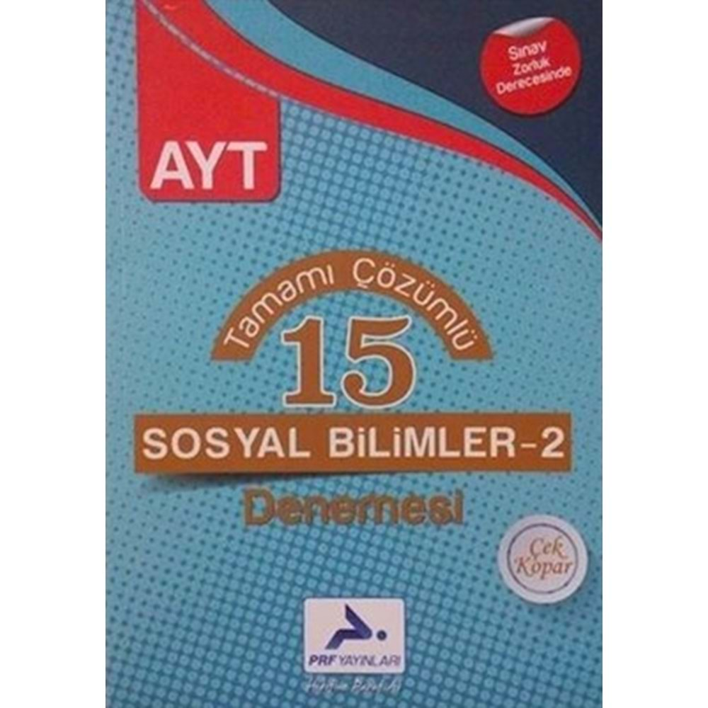 Prf AYT Sosyal Bilimler 2 Tamamı Çözümlü 15 Denemesi