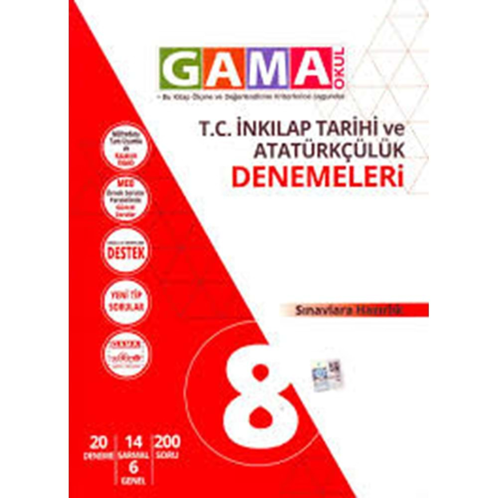 8.Sınıf Gama T.C İnkilap ve Tarihi ve Atatürkçülük Denemeleri