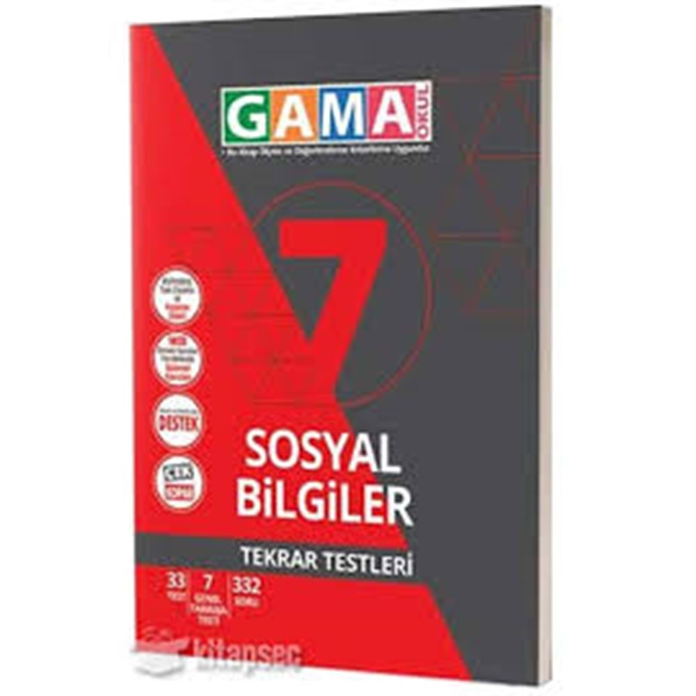 7.Sınıf Gama Sosyal Bilgiler Tekrar Testleri