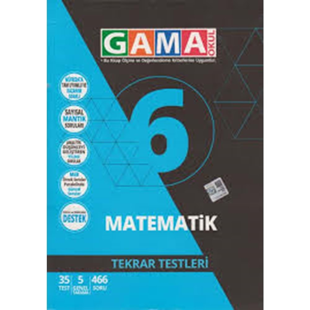 6.Sınıf Gama Matematik Tekrar Testleri