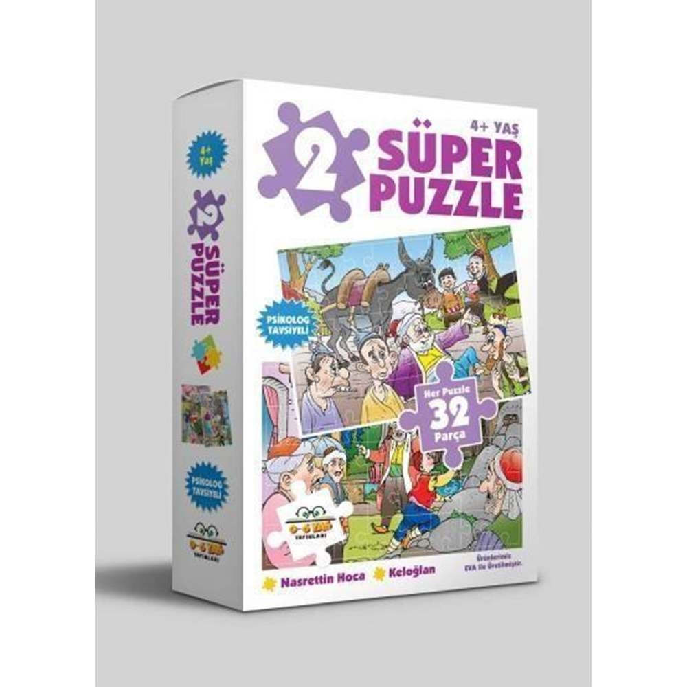 2 Super Puzzle Nasrettin Hoca Keloğlan 32 Parça