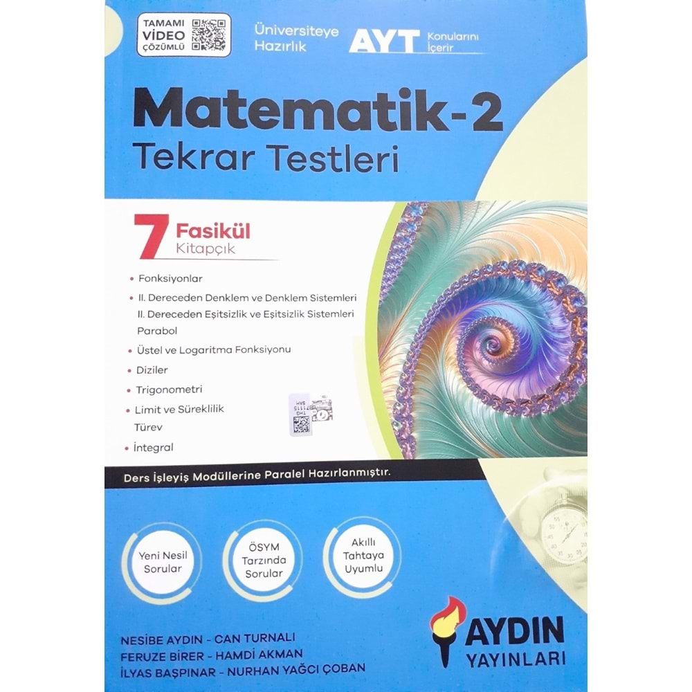 Aydın Üniversiteye Hazırlık Matematik-2 Tekrar Testleri (AYT)