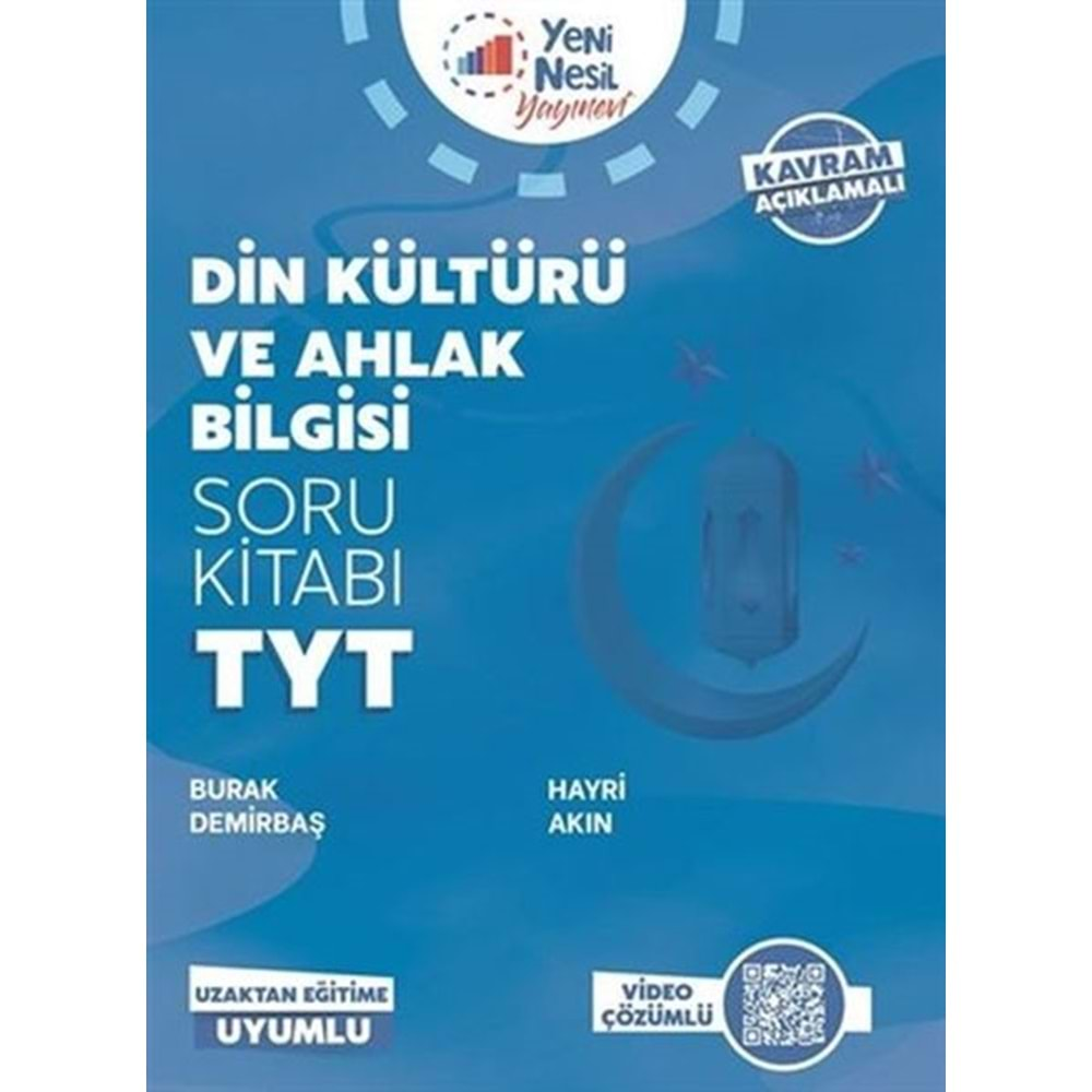 TYT Din Kültürü ve Ahlak Bilgisi Soru Kitabı Yeni Nesil Yayınları