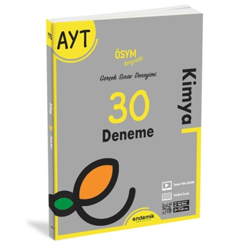 Endemik Yayınları AYT Kimya 30 Deneme Sınavı