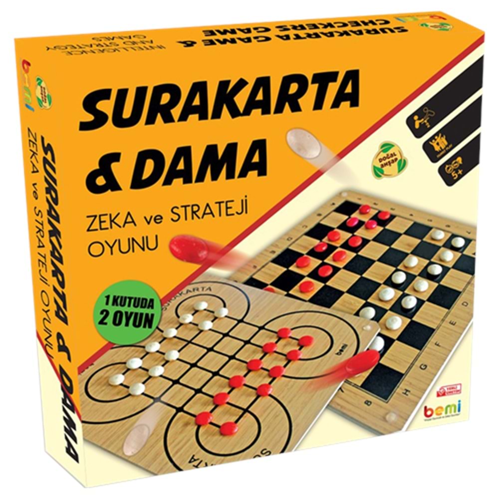 Surakarta & Dama Zeka ve Strateji Oyunu Ahşap