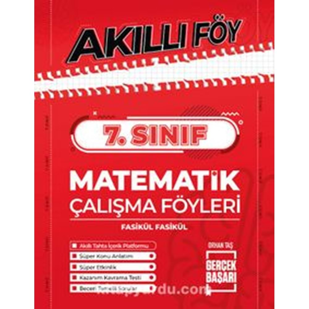 7. Sınıf Akıllı Föy Matematik Çalışma Föyleri Fasikül Fasikül Teas Press Yayıncılık