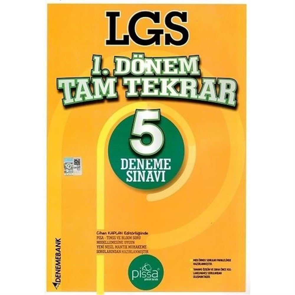 8. Sınıf LGS 1. Dönem Tam Tekrar 5 Deneme Sınavı Deneme Bank