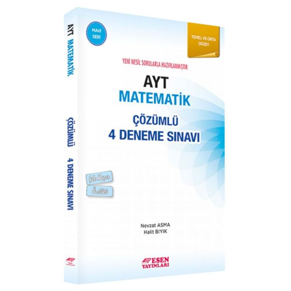 AYT Matematik 4 Deneme Sınavı Mavi Seri Esen Yayınları