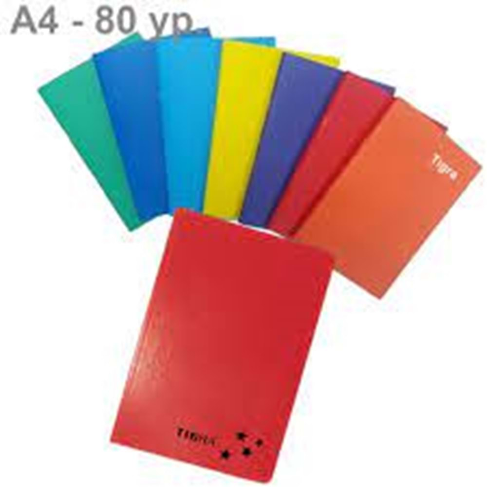 Tigra PP Kapak Defter 80 Yaprak Kareli