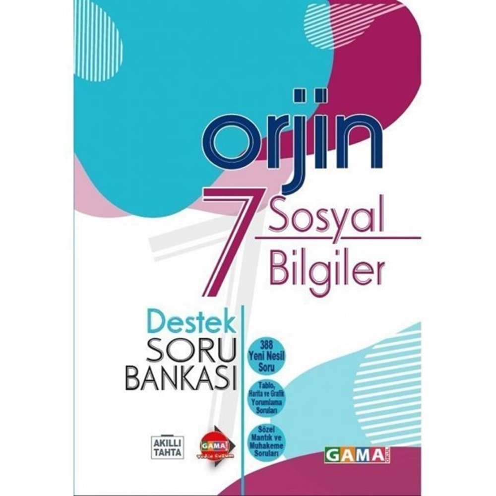 7.Sınıf Orjin Sosyal Bilgiler Destek Soru Bankası Gama Yayınları