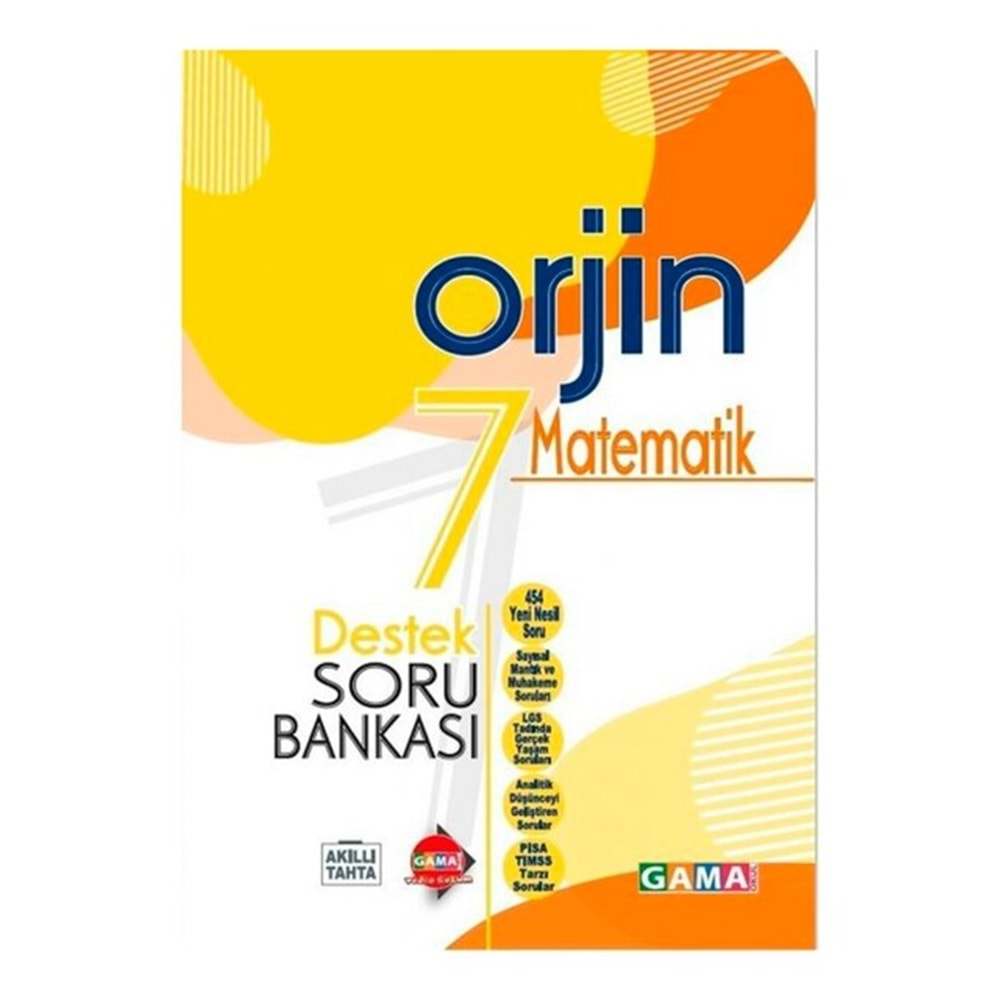 7.Sınıf Orjin Matematik Destek Soru Bankası Gama Yayınları