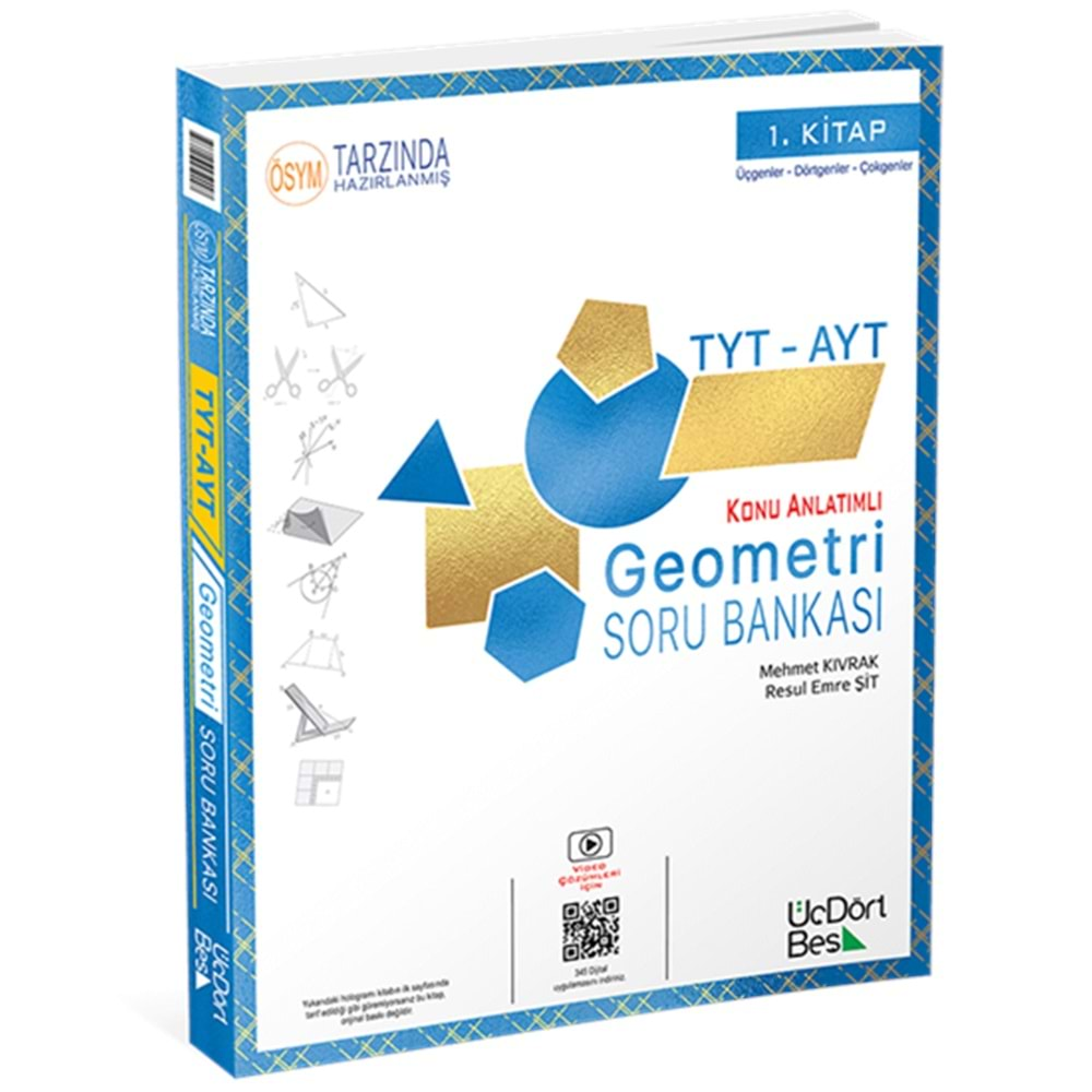 TYT-AYT Geometri Soru Bankası (1. Kitap) Üç Dört Beş Yayınları