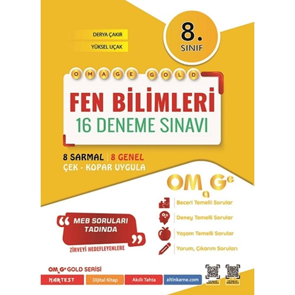 8. Sınıf Omage Gold Fen Bilimleri 16 Deneme Sınavı (Kampanyalı)