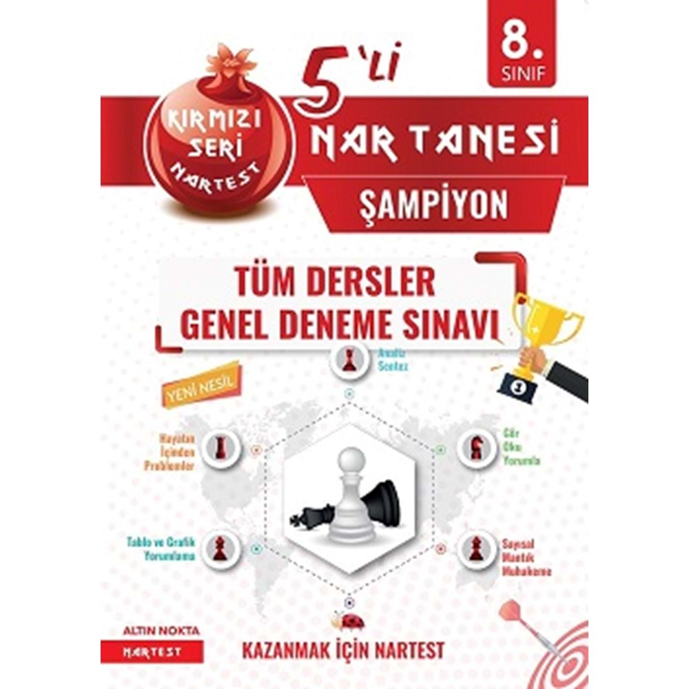 8. Sınıf Kırmızı Tüm Dersler 5 Li Deneme Sınavı Şampiyon