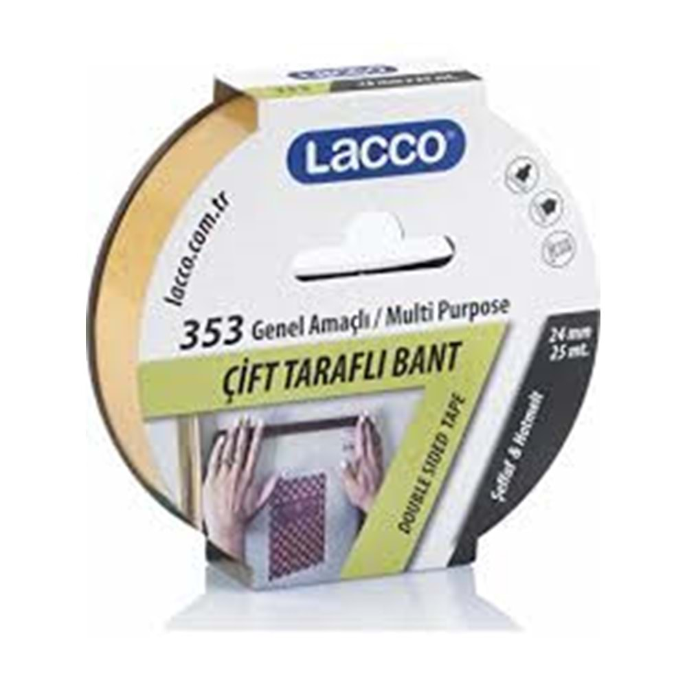 LACCO Çift Taraflı Bant 24 mm 25 mt