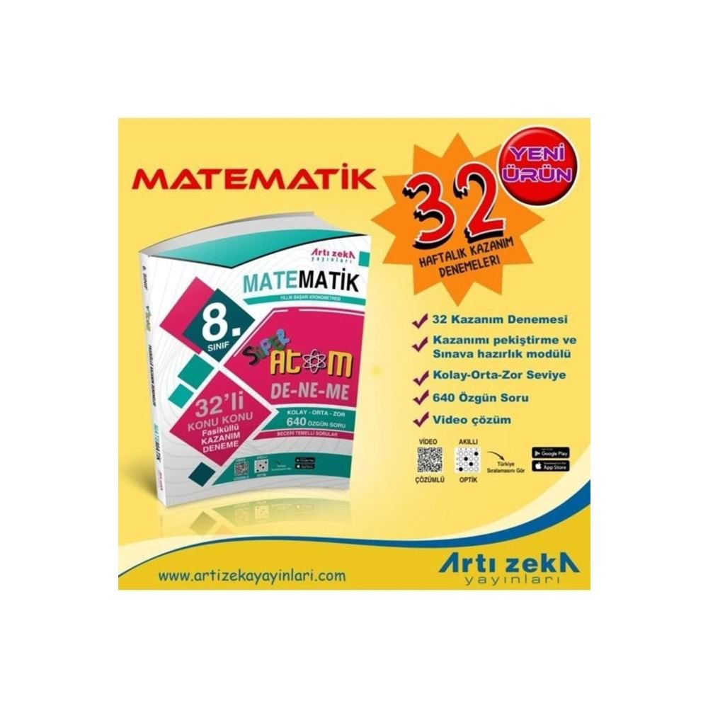 8 SINIF MATEMATİK 32 Lİ HAFTALIK KAZANIM DENEME