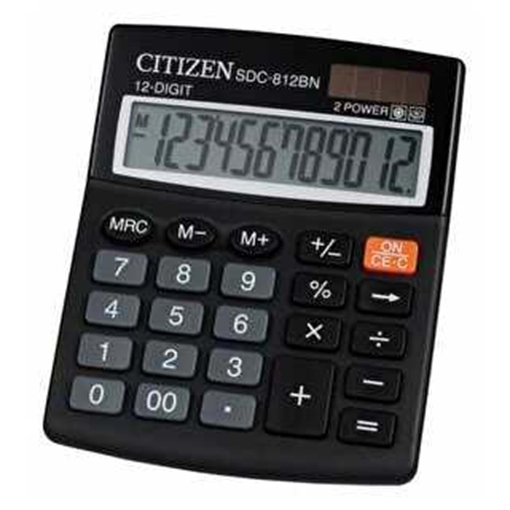 Citizen Hesap Makinesi 12 Haneli Siyah Sdc-812Nr