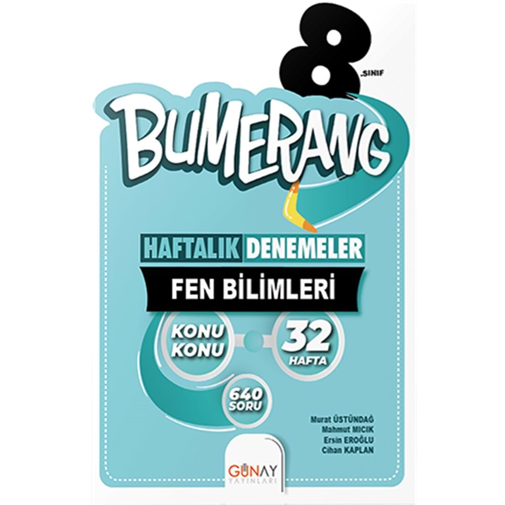 8.Sınıf Bumerang 32’lik Haftalık Fen Bilimleri Denemeleri