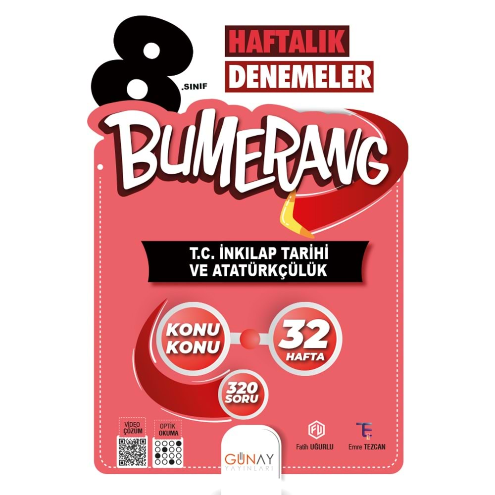 8.Sınıf Bumerang 32’lik Haftalık T.C. İnkılap Tarihi ve Atatürkçülük Denemeleri