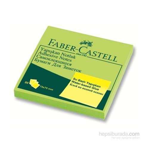 Faber-Castell Yapışkan Notluk 75x75mm Fosforlu Yeşil