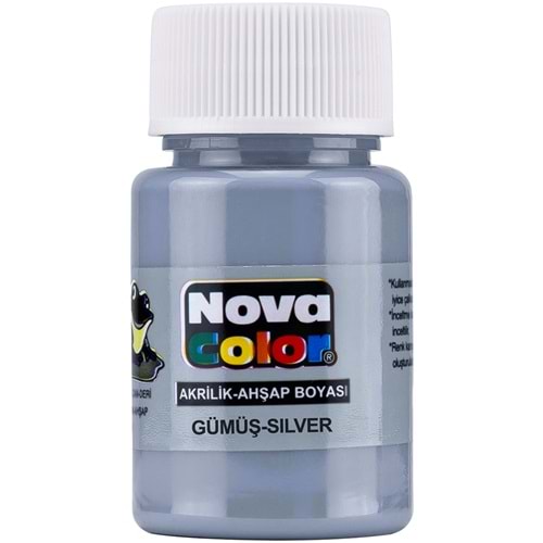 Nova Color Akrilik Boya Şişe 30cc Gümüş Nc-235