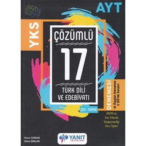 Yanıt Yayınları AYT Türk Dili ve Edebiyatı Çözümlü 17 Deneme