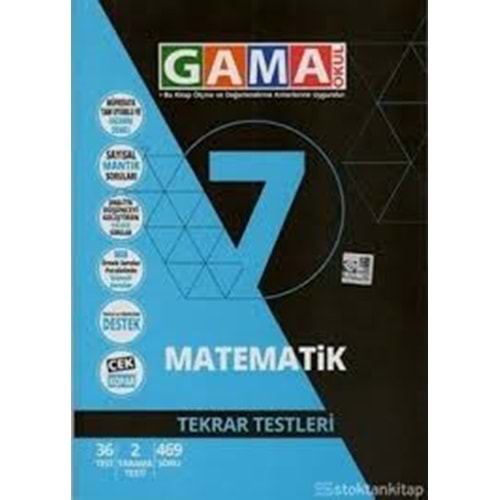 7.Sınıf Gama Matematik Tekrar Testleri