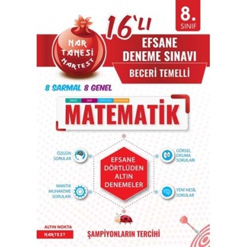 Nartest Yayınları 8.Sınıf Nar Tanesi Efsane Matematik 16 Deneme