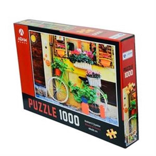 1000 Parça Puzzle ( Bisiklet & Çiçekler )