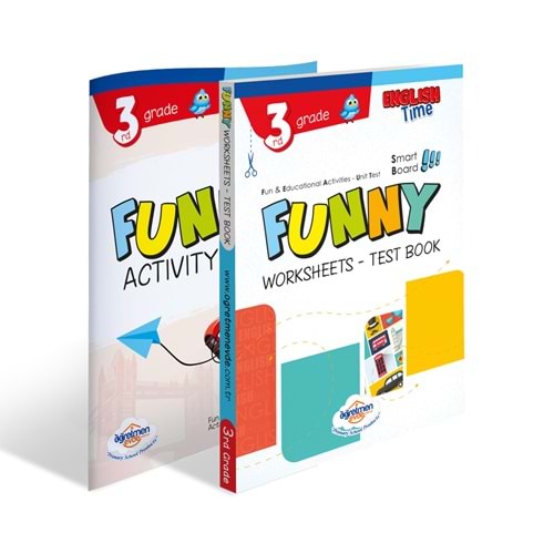 3. Sınıf İngilizce Funny Worksheets & Test Book + Activity Book Öğretmen Evde