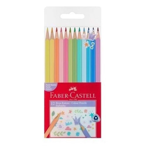 Faber-Castell Pastel Renkler Üçgen Boya 12li