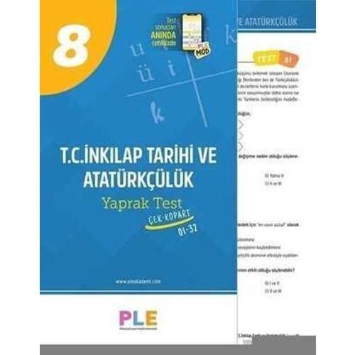 8. Sınıf T.C İnkilap Tarihi Ve Atatürkçülük Yaprak Test Birey Yayınları