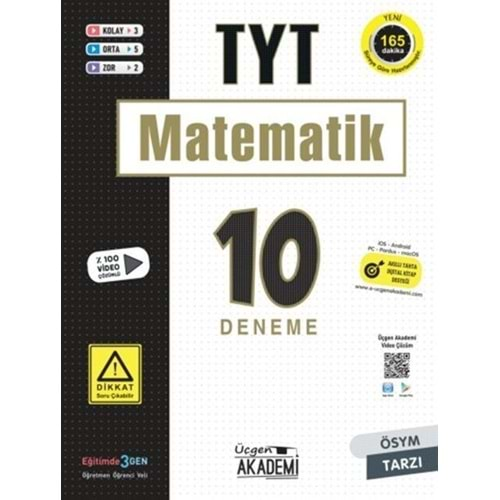 TYT MATEMATİK 10LU DENEME SINAVI ÜÇGEN YAYINCILIK