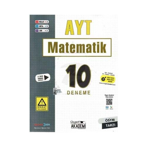 Üçgen Akademi AYT Matematik 10 Deneme