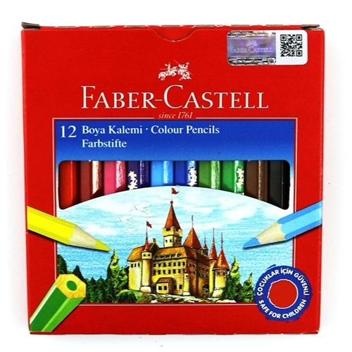 Faber-Castell Karton Kutu Boya Kalemi 12 Renk Yarım Boy