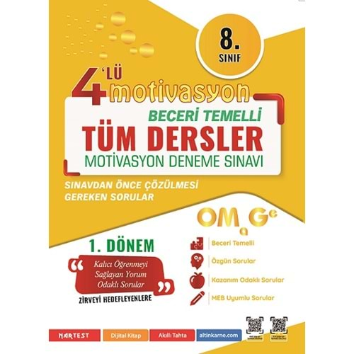 Omage 8. Sınıf 1. Dönem Tüm Dersler 4’Lü Motivasyon Denemesi