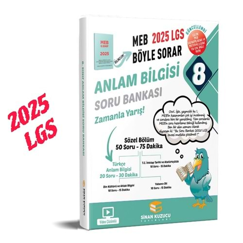 Sinan Kuzucu 8. Sınıf 2025 Lgs Meb Böyle Sorar ANLAM BİLGİSİ